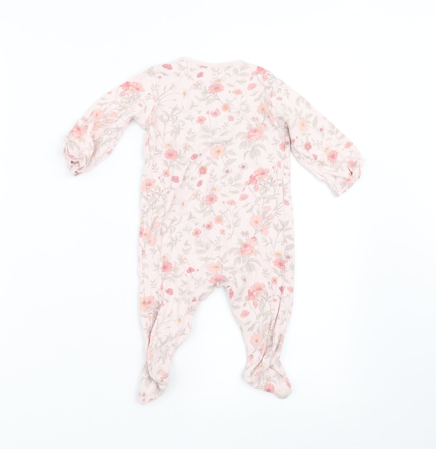 NEXT Girls Pink Floral  Babygrow One-Piece Size 3-6 Months