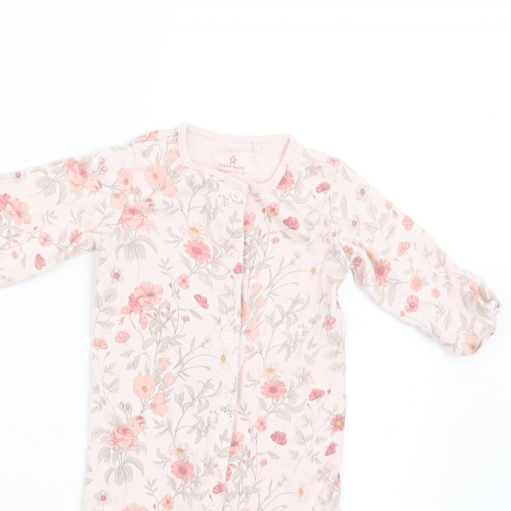 NEXT Girls Pink Floral  Babygrow One-Piece Size 3-6 Months