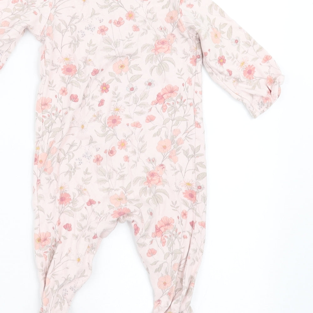 NEXT Girls Pink Floral  Babygrow One-Piece Size 3-6 Months