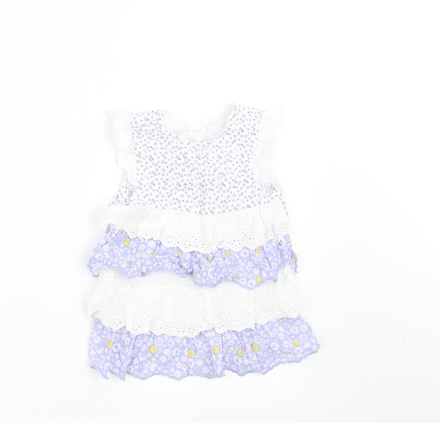 Mothercare Girls Blue Floral  A-Line  Size 12-18 Months