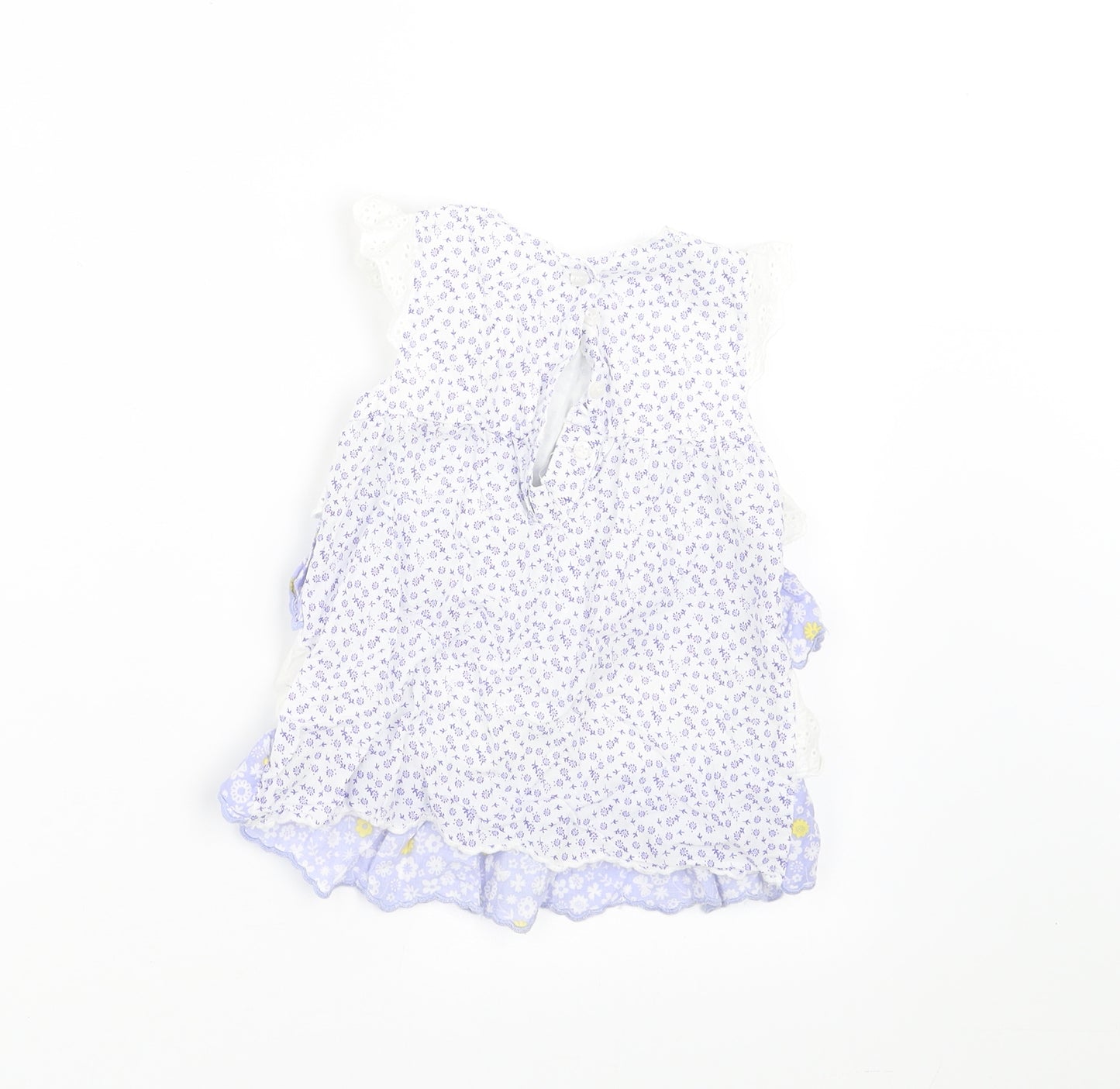 Mothercare Girls Blue Floral  A-Line  Size 12-18 Months
