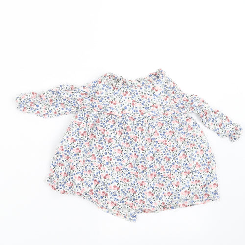 Charanga Girls White Floral  A-Line  Size 9-12 Months