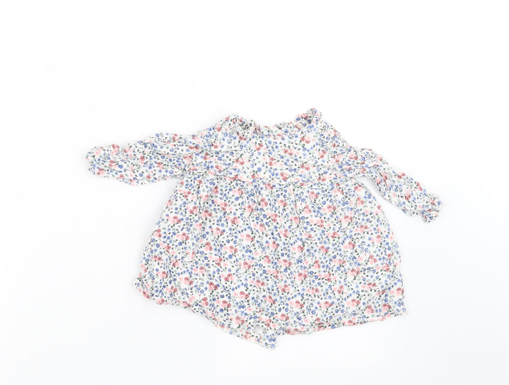 Charanga Girls White Floral A-Line Size 9-12 Months