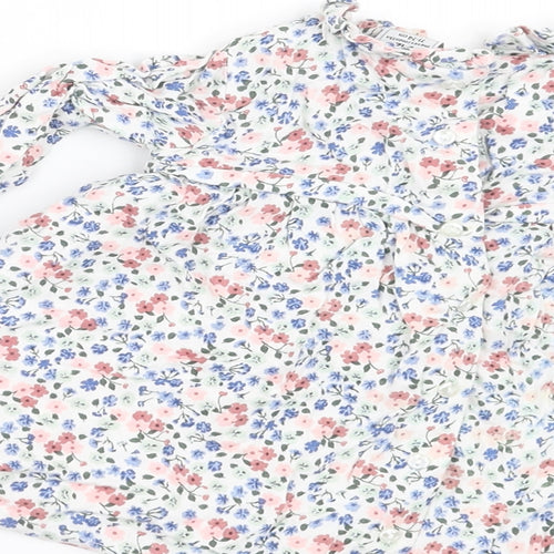Charanga Girls White Floral  A-Line  Size 9-12 Months
