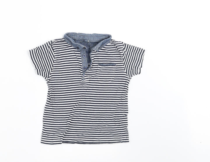 NEXT Boys Blue Striped Basic Polo Size 12 Months