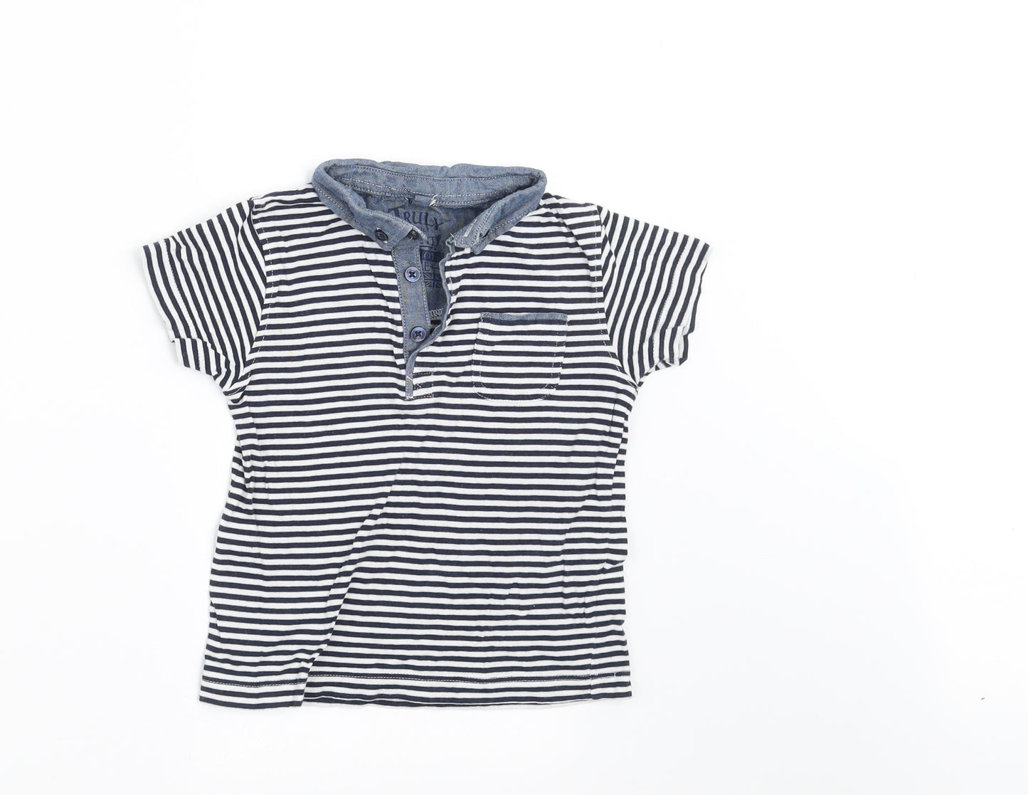 NEXT Boys Blue Striped  Basic Polo Size 12 Months