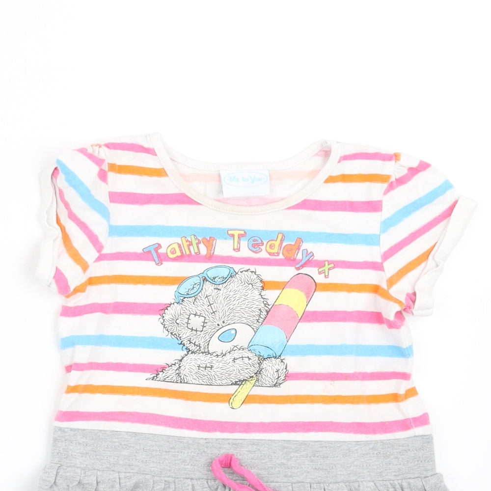 George Girls Silver Striped  A-Line  Size 18-24 Months  - TATTY TEDDY