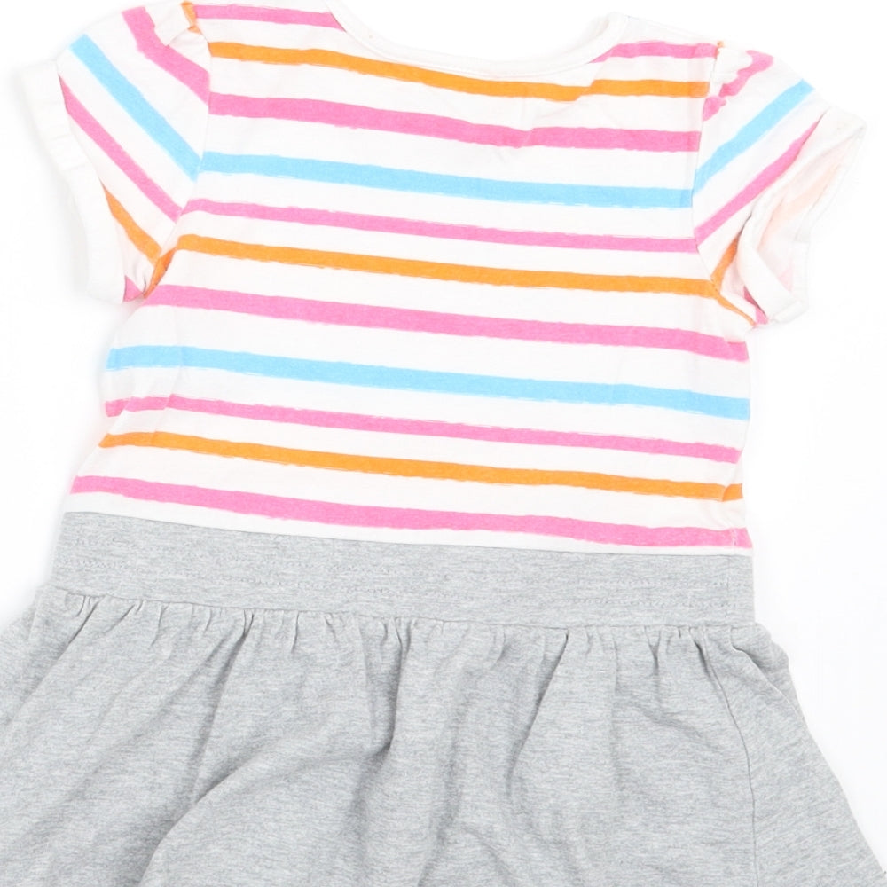George Girls Silver Striped  A-Line  Size 18-24 Months  - TATTY TEDDY