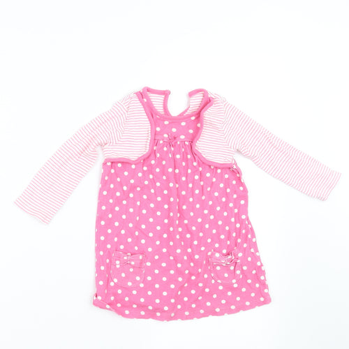George Girls Pink Polka Dot  A-Line  Size 12-18 Months