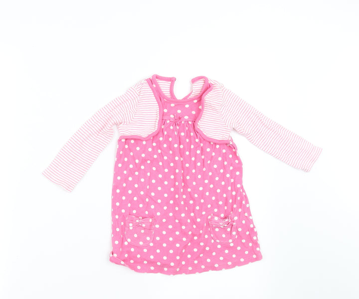 George Girls Pink Polka Dot A-Line Size 12-18 Months