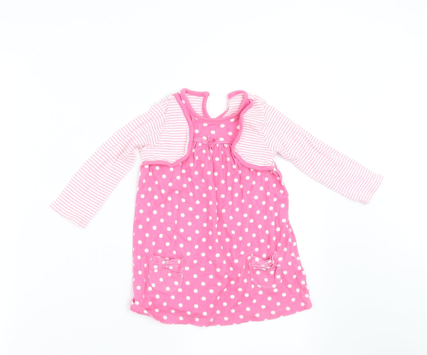 George Girls Pink Polka Dot  A-Line  Size 12-18 Months