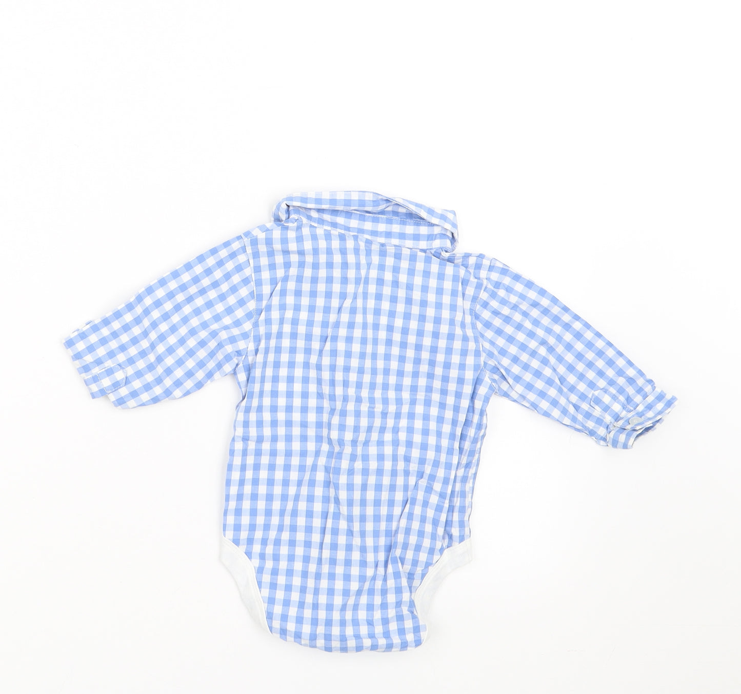 NEXT Boys Blue Check  Basic Button-Up Size 6-9 Months  - vest/shirt
