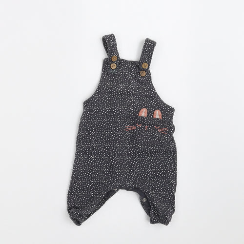 NEXT Girls Grey Spotted  Dungaree One-Piece Size 0-3 Months  - SHORTS