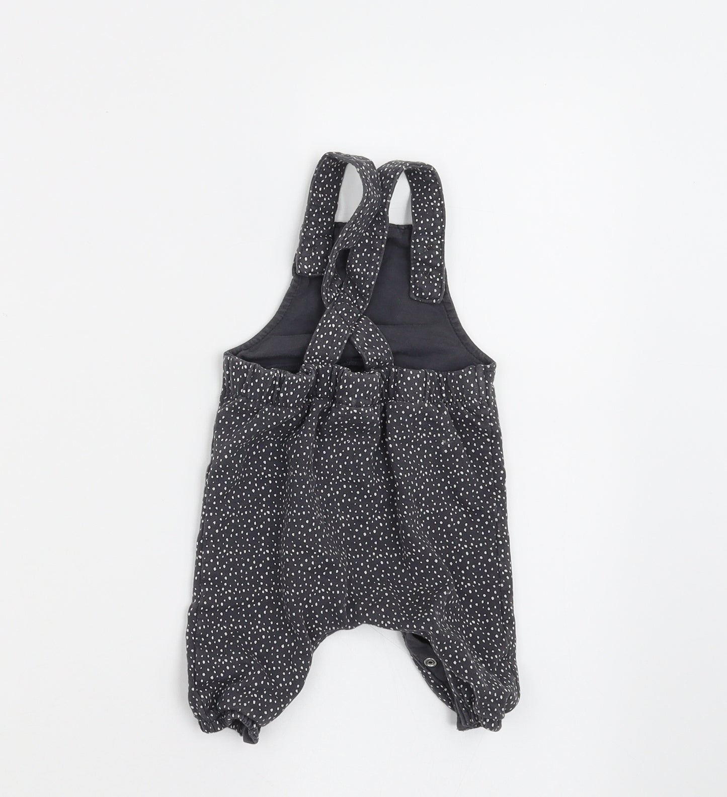 NEXT Girls Grey Spotted  Dungaree One-Piece Size 0-3 Months  - SHORTS