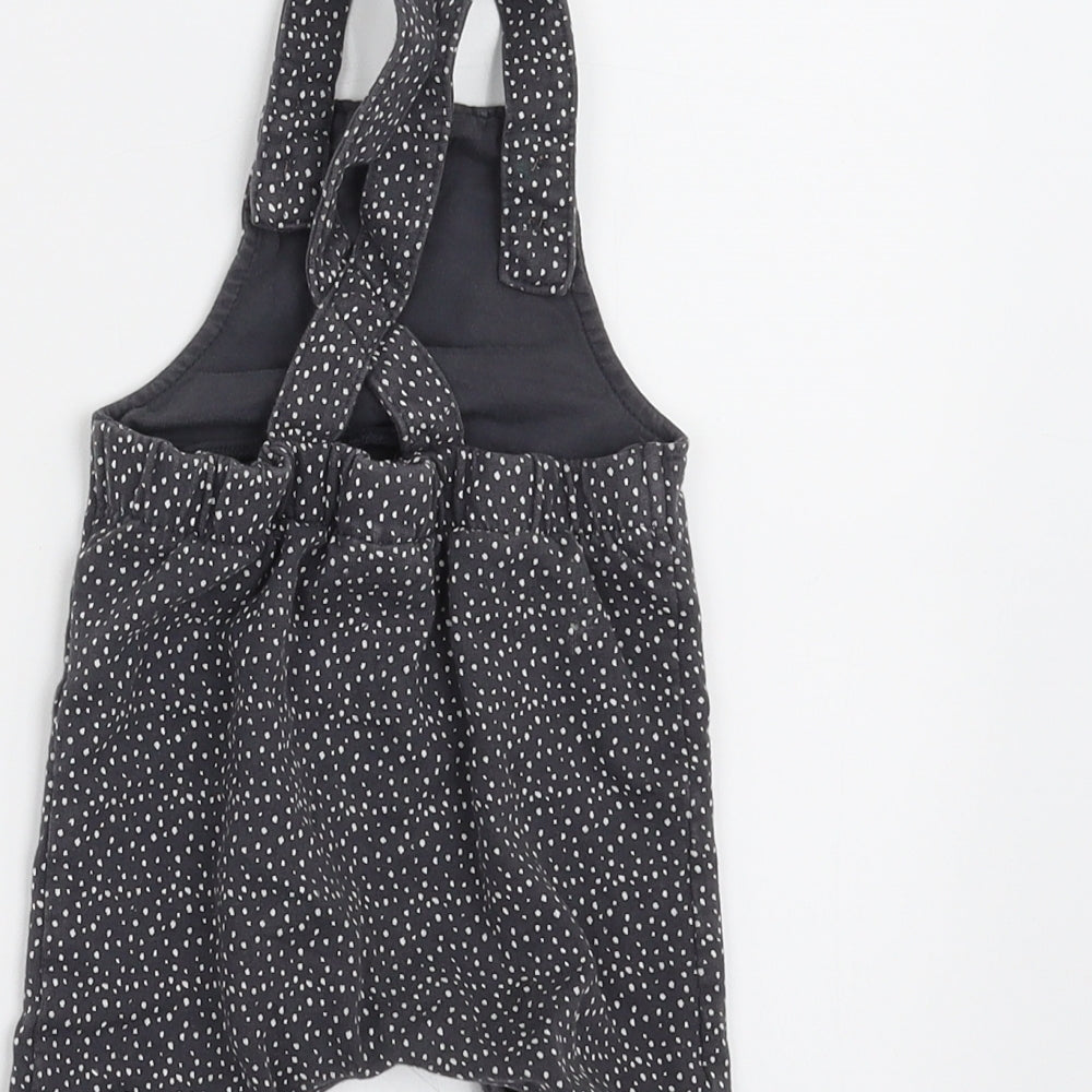 NEXT Girls Grey Spotted  Dungaree One-Piece Size 0-3 Months  - SHORTS