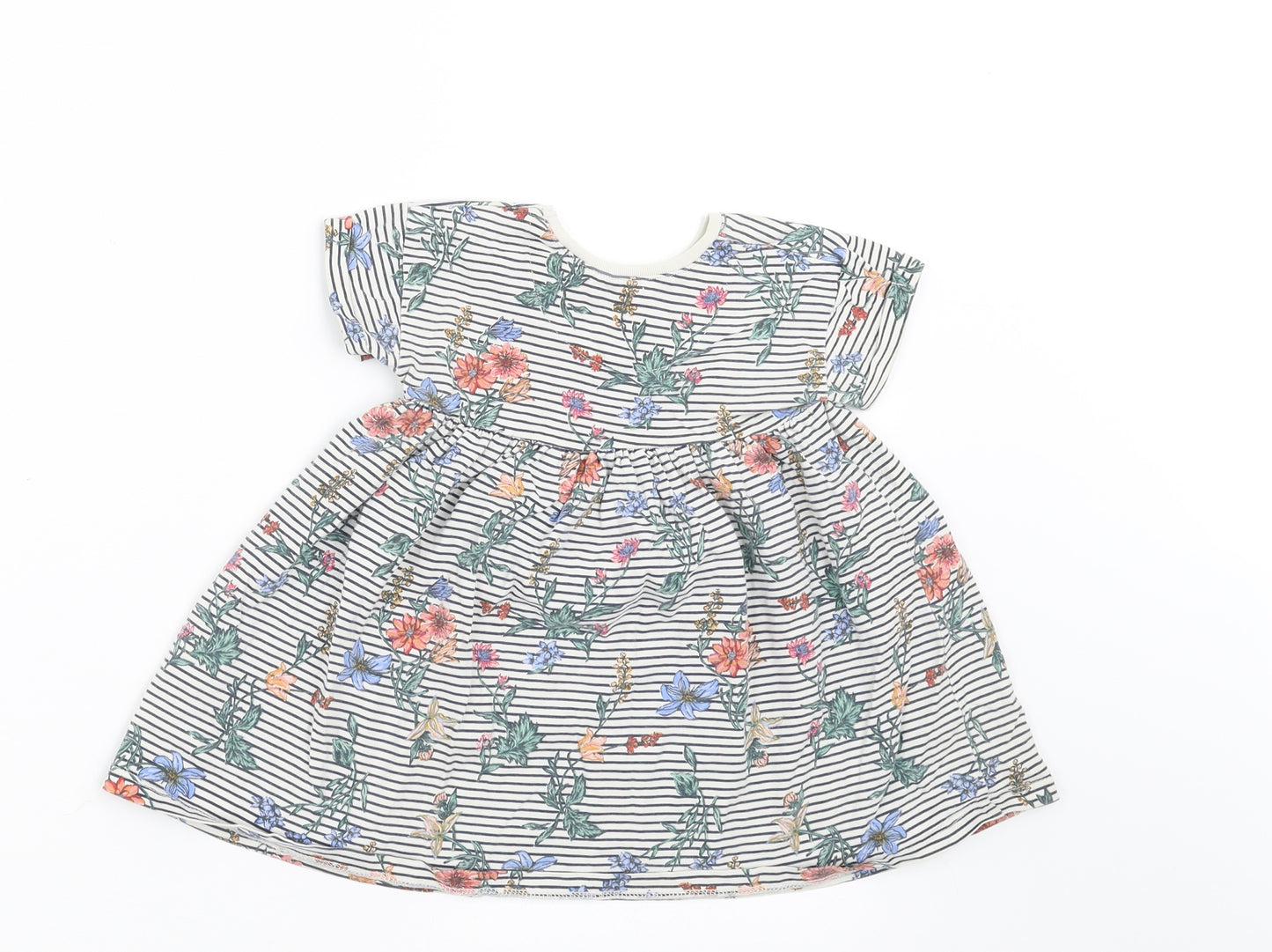 NEXT Girls Grey Striped  A-Line  Size 9-12 Months