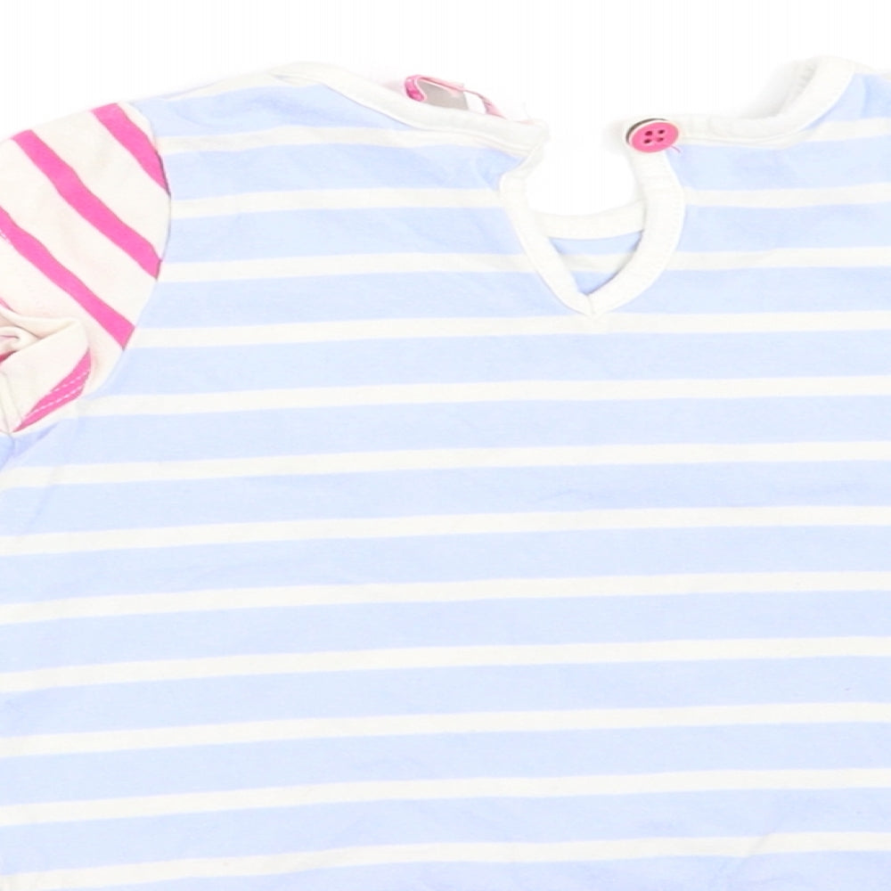 Joules Girls Blue Striped  Basic T-Shirt Size 12 Months  - YAYI