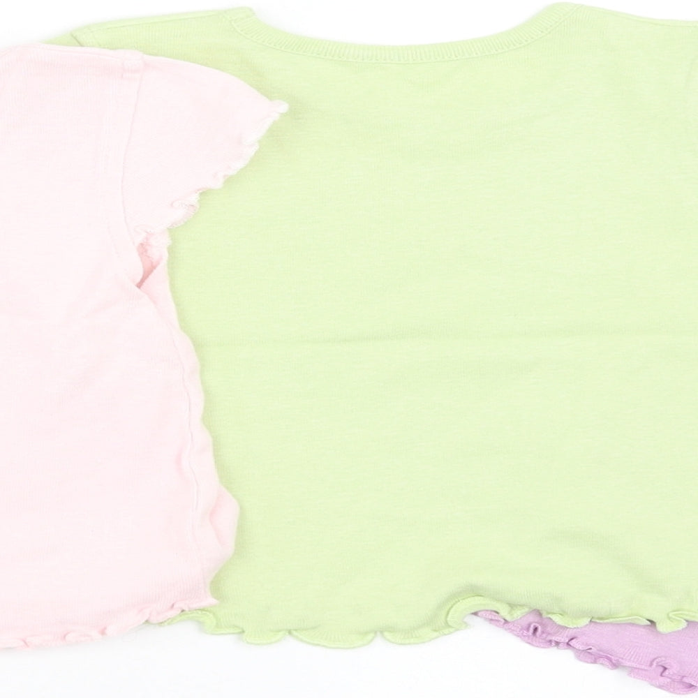 BHS Girls Multicoloured   Basic T-Shirt Size 12-18 Months  - pack of three t shirts