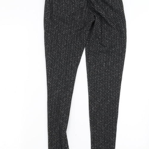Pologarage Womens Black Herringbone  Trousers  Size 26 in L29 in