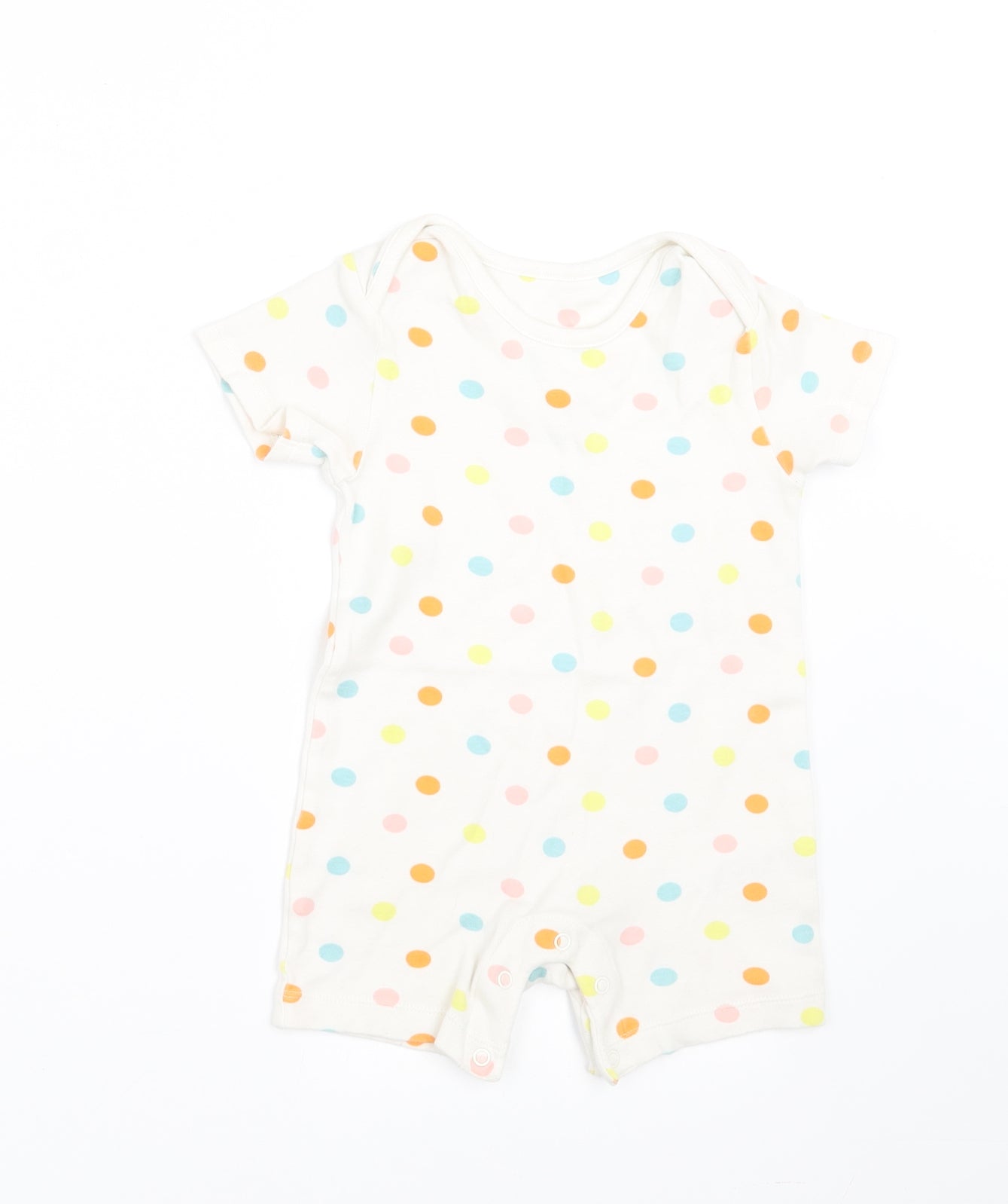 Marks and Spencer Girls White Polka Dot  Romper One-Piece Size 12-18 Months
