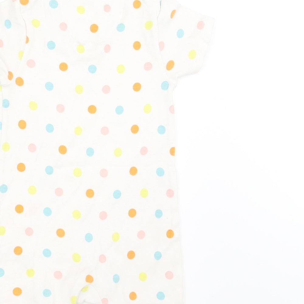 Marks and Spencer Girls White Polka Dot  Romper One-Piece Size 12-18 Months