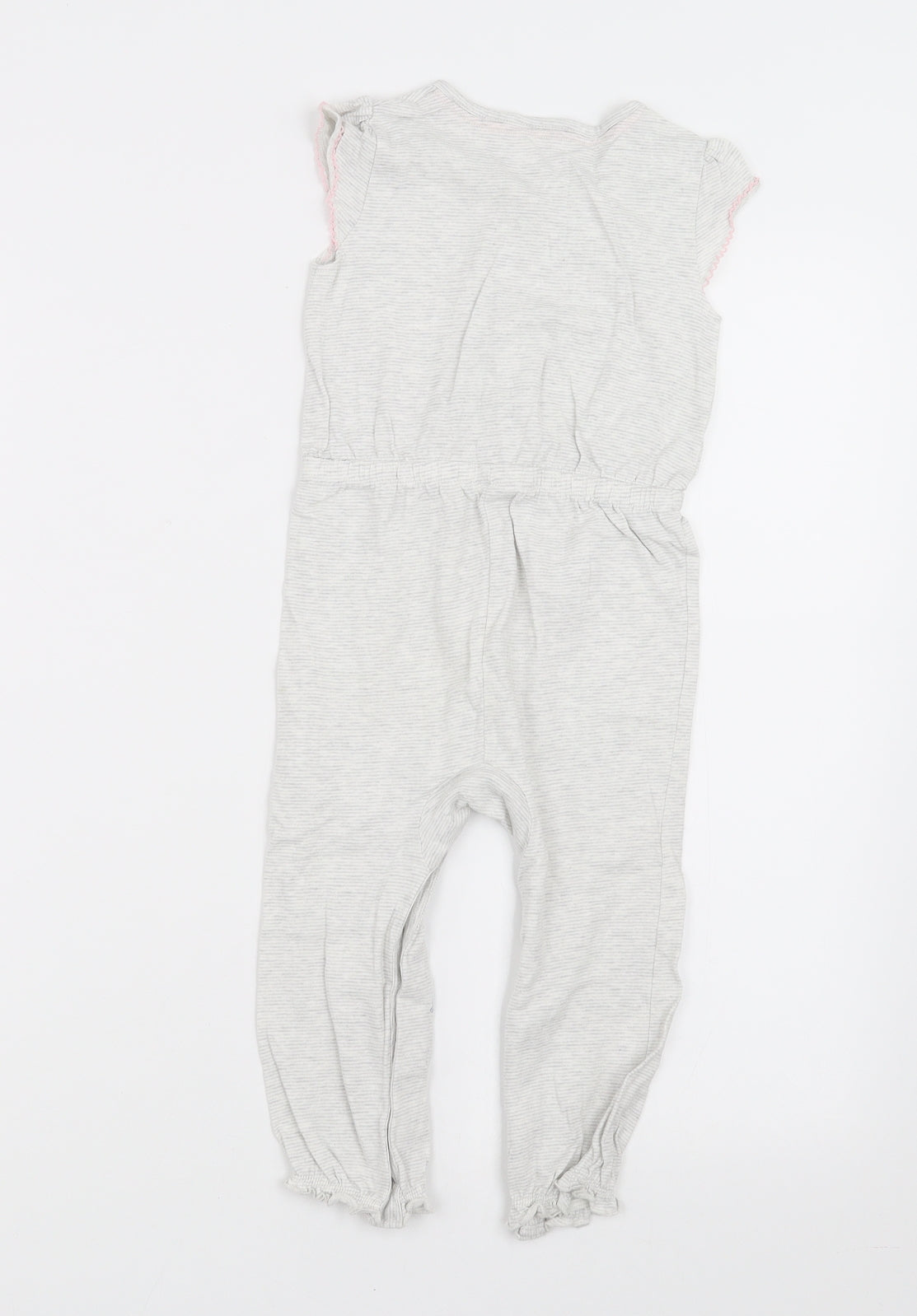 Disney Girls Grey Striped  Dungaree One-Piece Size 12-18 Months  - Winnie the Pooh