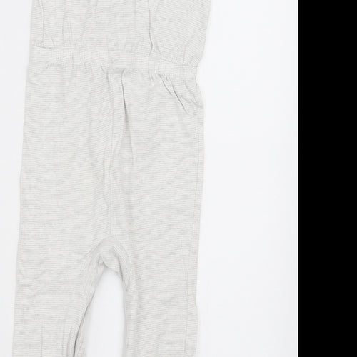 Disney Girls Grey Striped  Dungaree One-Piece Size 12-18 Months  - Winnie the Pooh