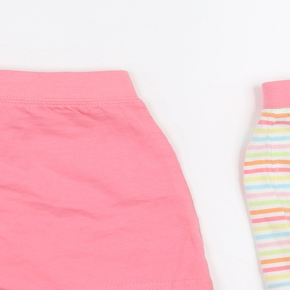 George Girls Pink Striped  Cropped Trousers Size 12-18 Months  - TWO PACK OF SHORTS