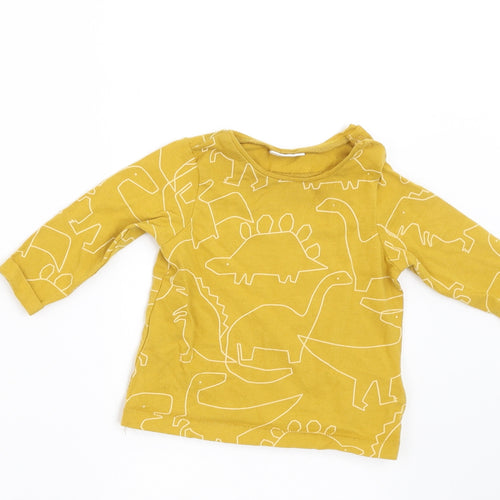NEXT Boys Yellow Geometric  Basic T-Shirt Size 0-3 Months  - dinasours