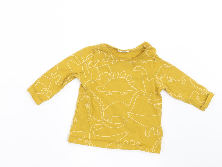 NEXT Boys Yellow Geometric Basic T-Shirt Size 0-3 Months - dinasours