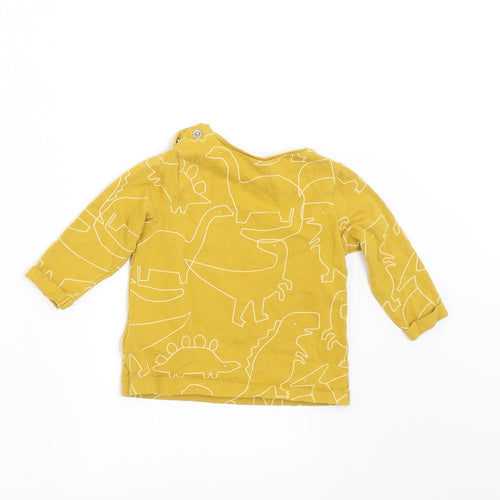 NEXT Boys Yellow Geometric  Basic T-Shirt Size 0-3 Months  - dinasours