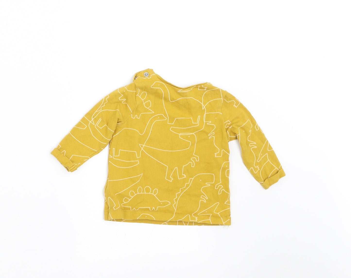 NEXT Boys Yellow Geometric  Basic T-Shirt Size 0-3 Months  - dinasours