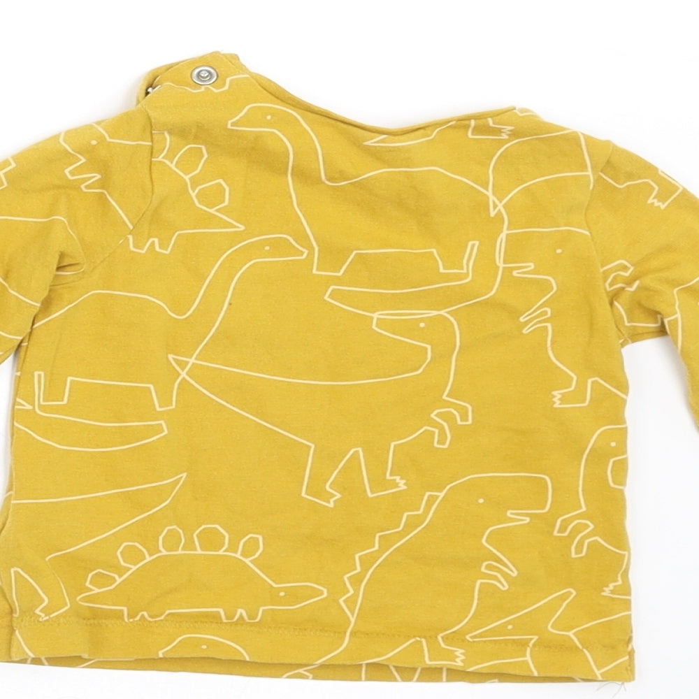 NEXT Boys Yellow Geometric  Basic T-Shirt Size 0-3 Months  - dinasours