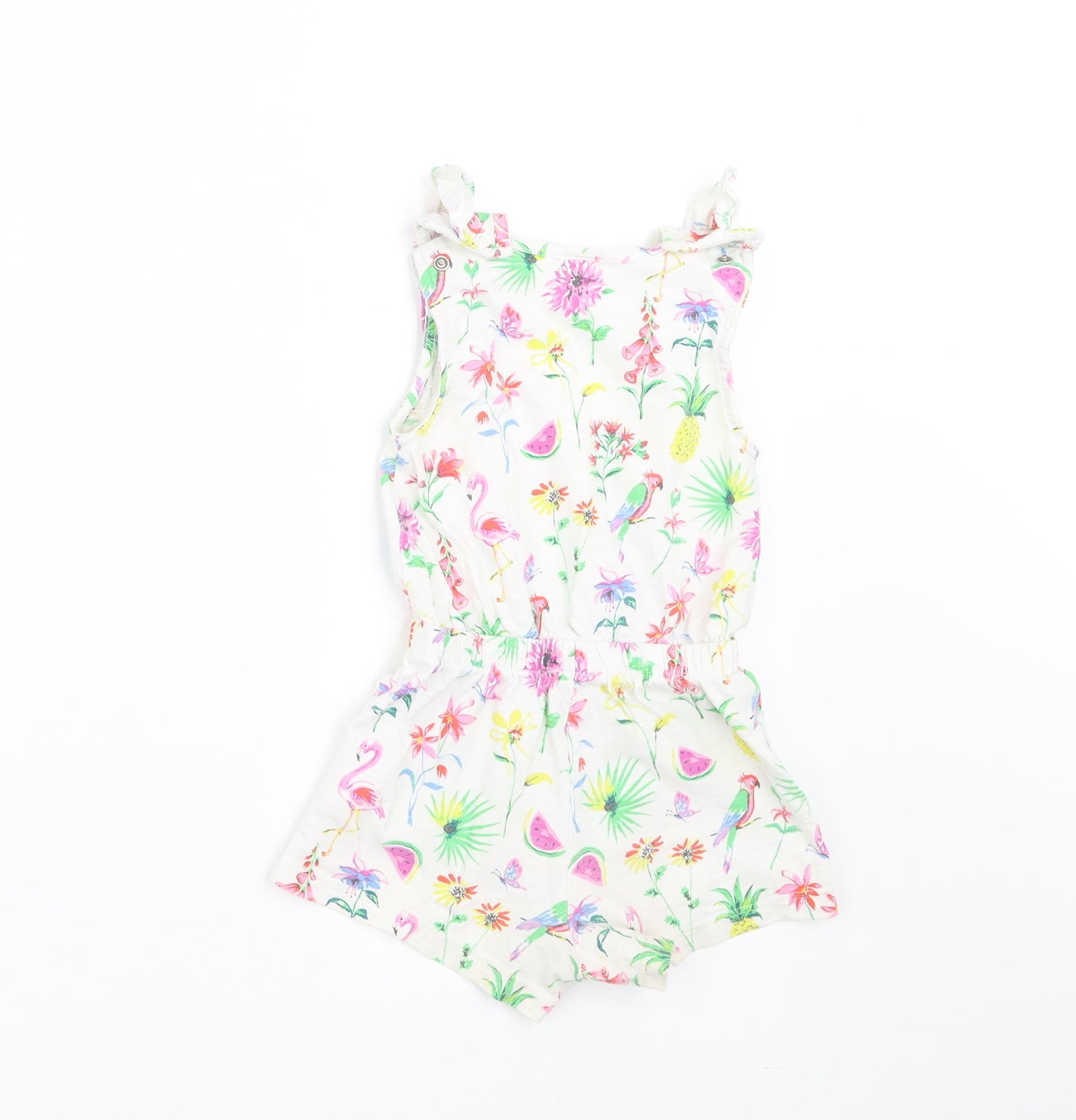NEXT Girls White Geometric  Romper One-Piece Size 12-18 Months  - playsuit
