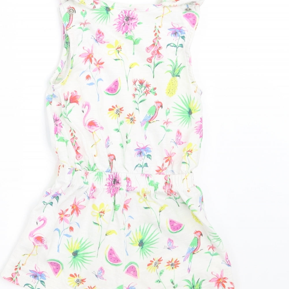 NEXT Girls White Geometric  Romper One-Piece Size 12-18 Months  - playsuit