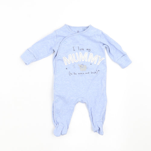 NEXT Boys Blue   Babygrow One-Piece Size Newborn  - I LOVE MY MUMMY TO THE MOON AND BACK