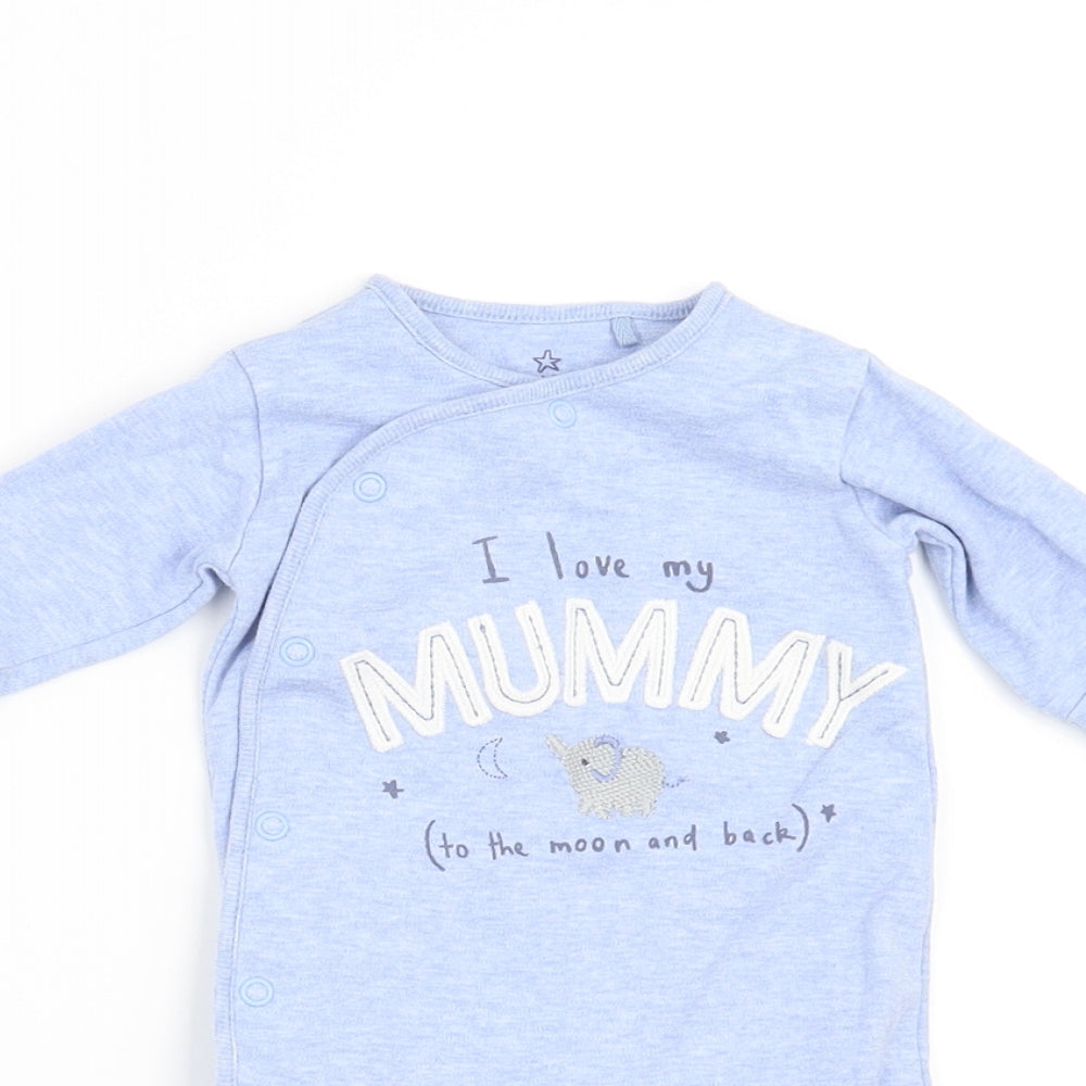 NEXT Boys Blue   Babygrow One-Piece Size Newborn  - I LOVE MY MUMMY TO THE MOON AND BACK
