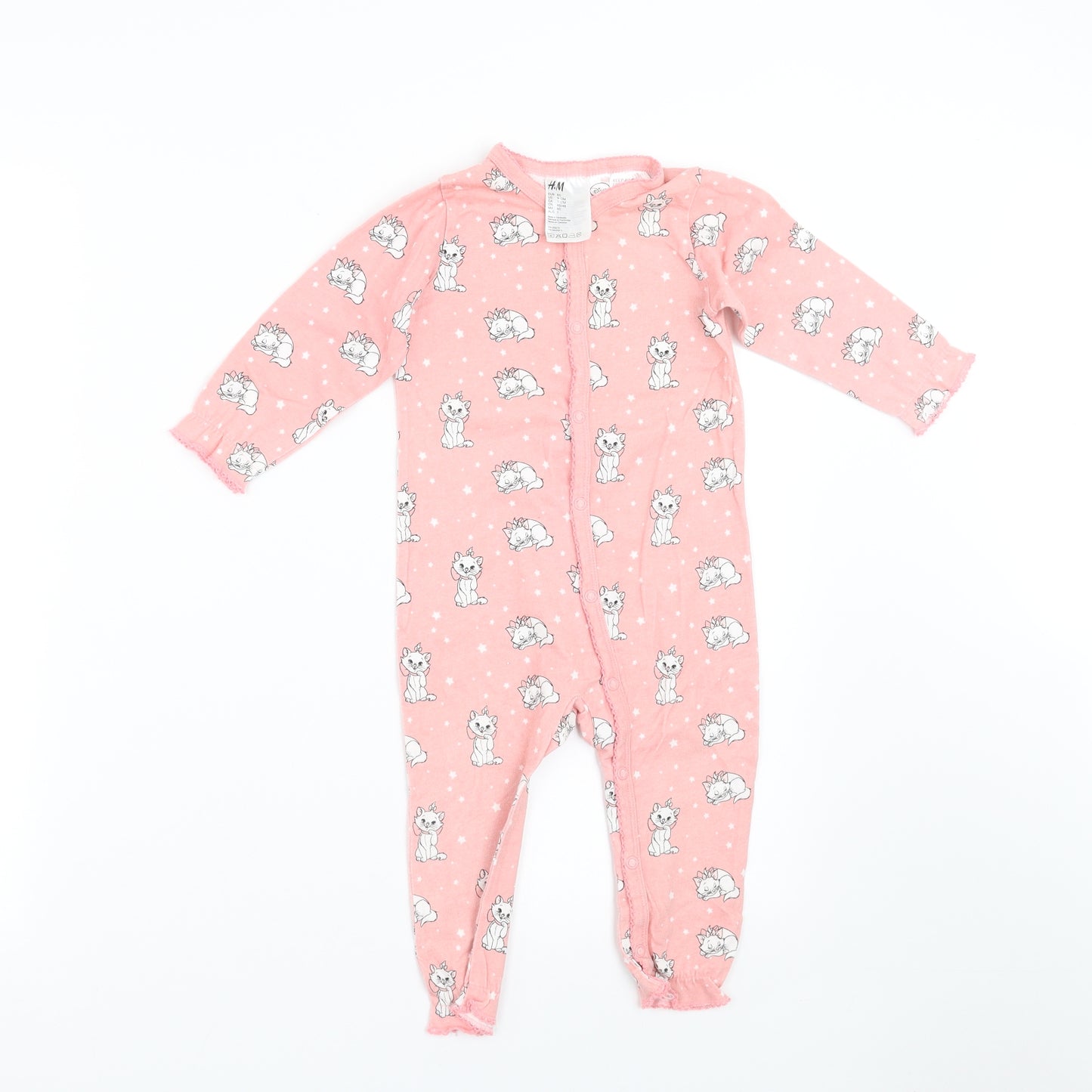 H&M Girls Pink Geometric  Babygrow One-Piece Size 9-12 Months  - Disney Aristocats