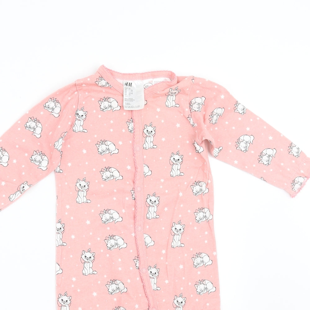 H&M Girls Pink Geometric  Babygrow One-Piece Size 9-12 Months  - Disney Aristocats