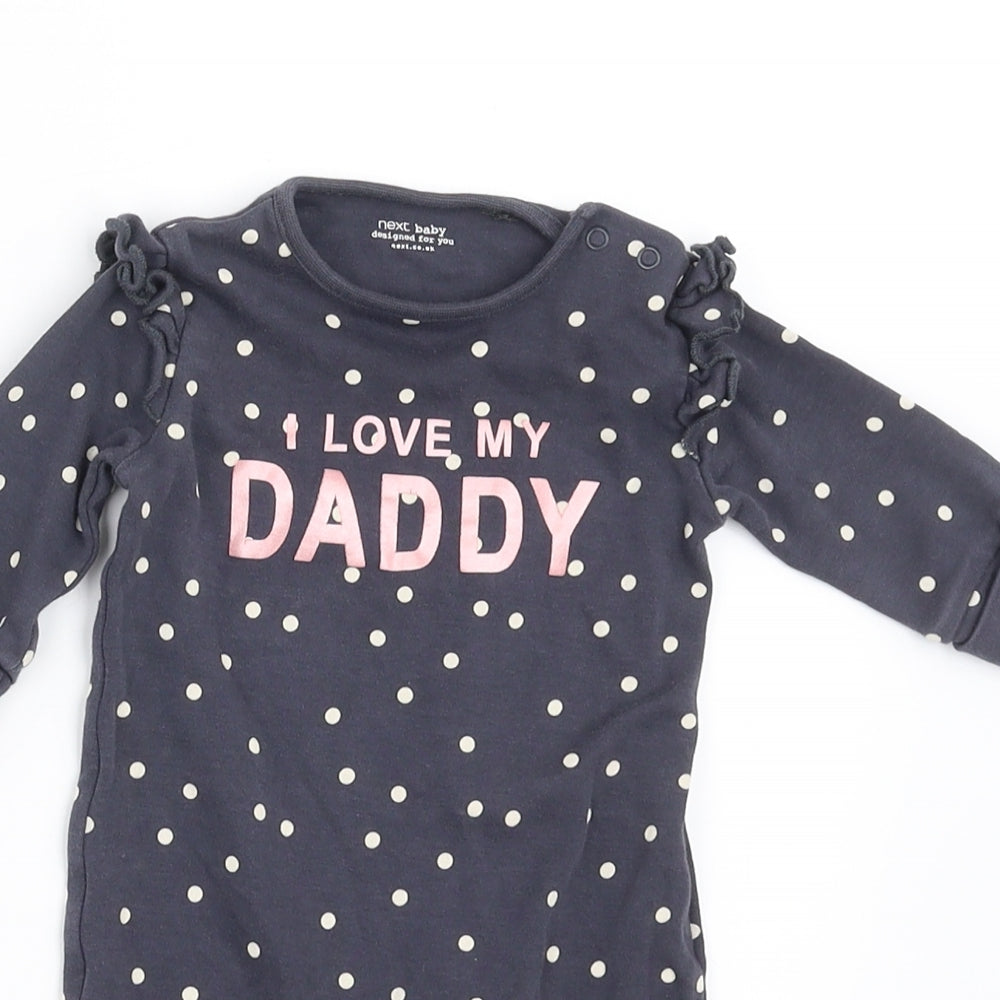 NEXT Girls Blue Polka Dot  Babygrow One-Piece Size 0-3 Months  - i love my daddy