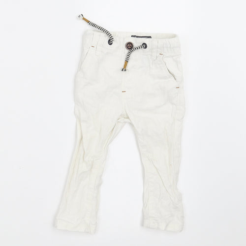 NEXT Boys White   Jogger Trousers Size 6-9 Months