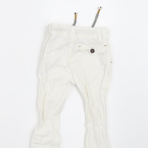 NEXT Boys White   Jogger Trousers Size 6-9 Months