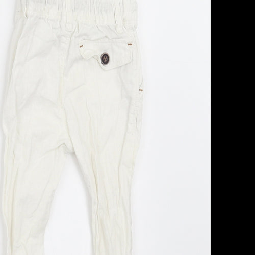 NEXT Boys White   Jogger Trousers Size 6-9 Months
