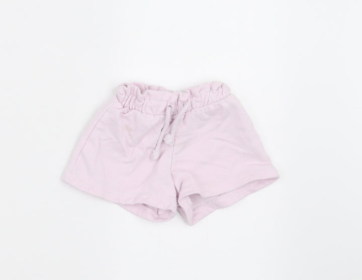 Zara Girls Pink   Cropped Trousers Size 3-6 Months  - SHORTS