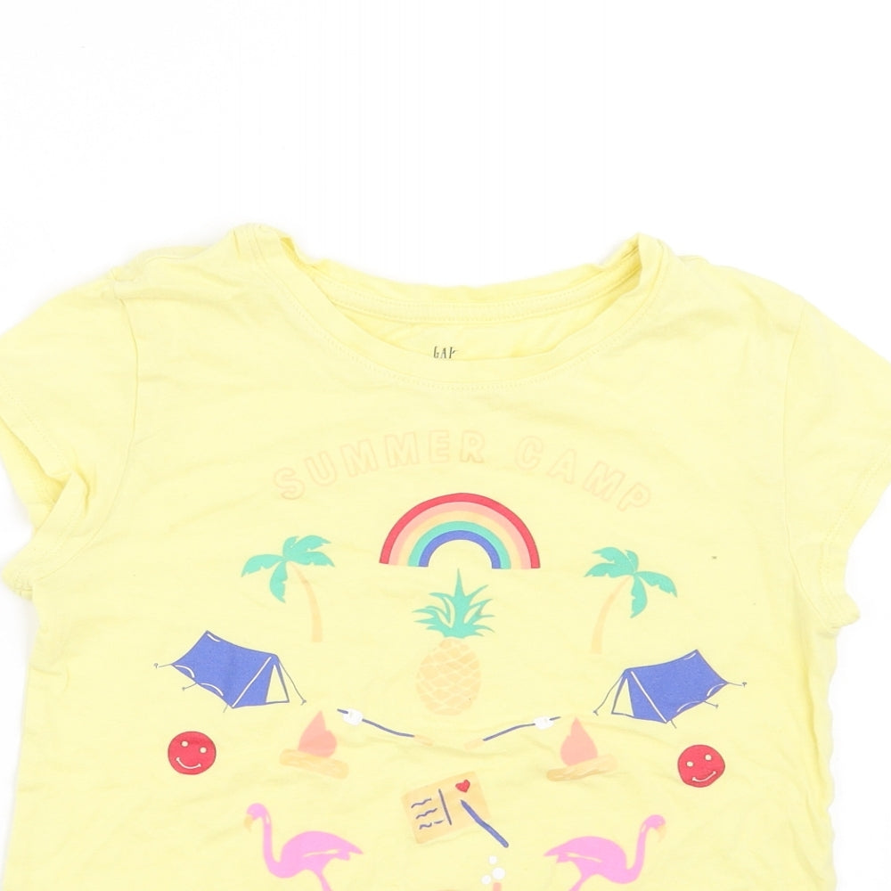 Gap Girls Yellow   Basic T-Shirt Size 12-13 Years  - SUMMER CAMP