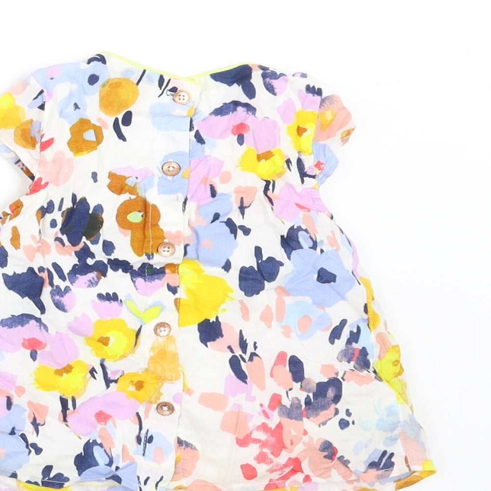 Marks and Spencer Girls White Floral  A-Line  Size 3-6 Months