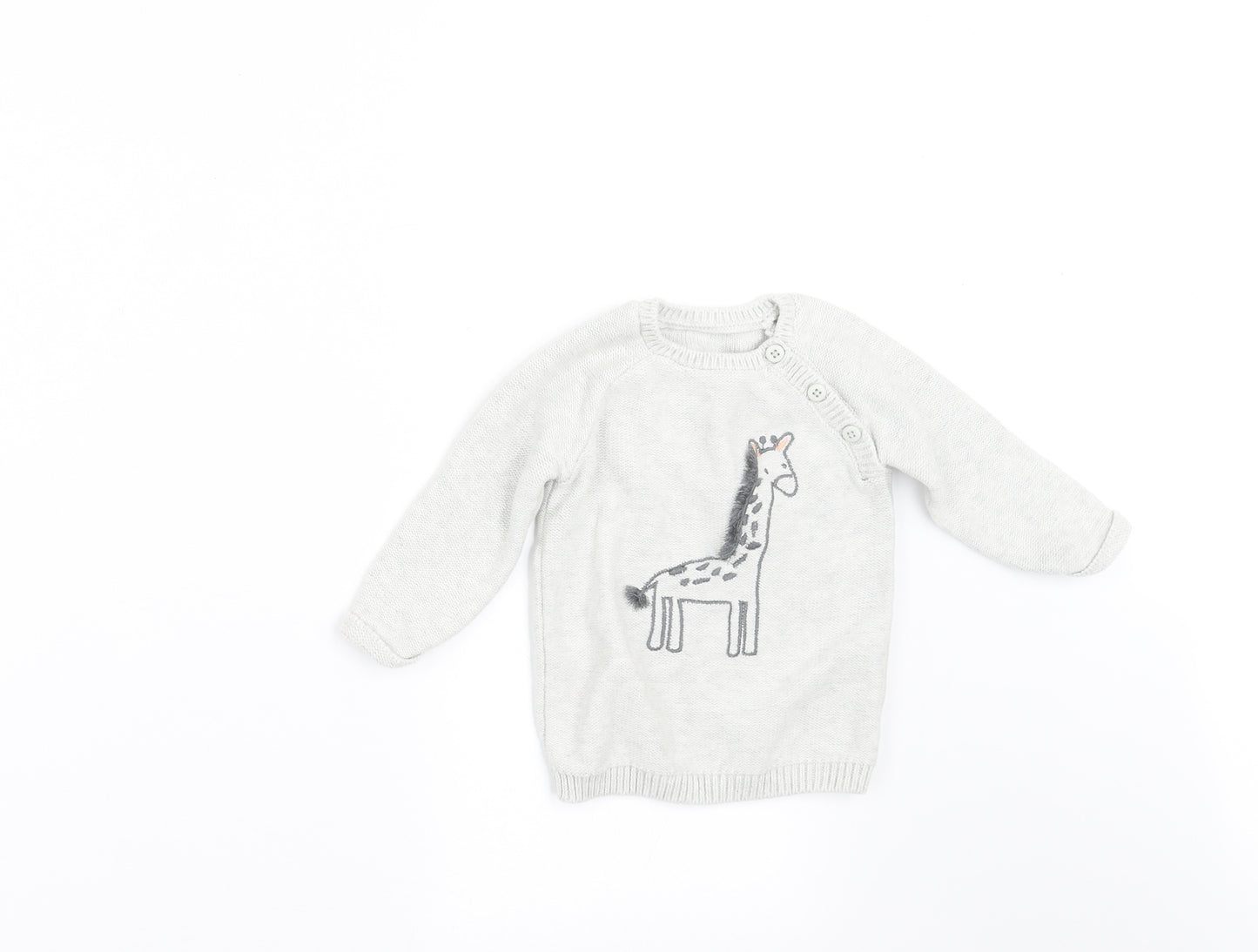 George Boys Grey   Pullover Jumper Size 3-6 Months  - Giraffe