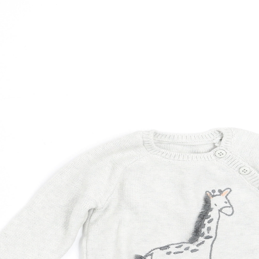 George Boys Grey   Pullover Jumper Size 3-6 Months  - Giraffe