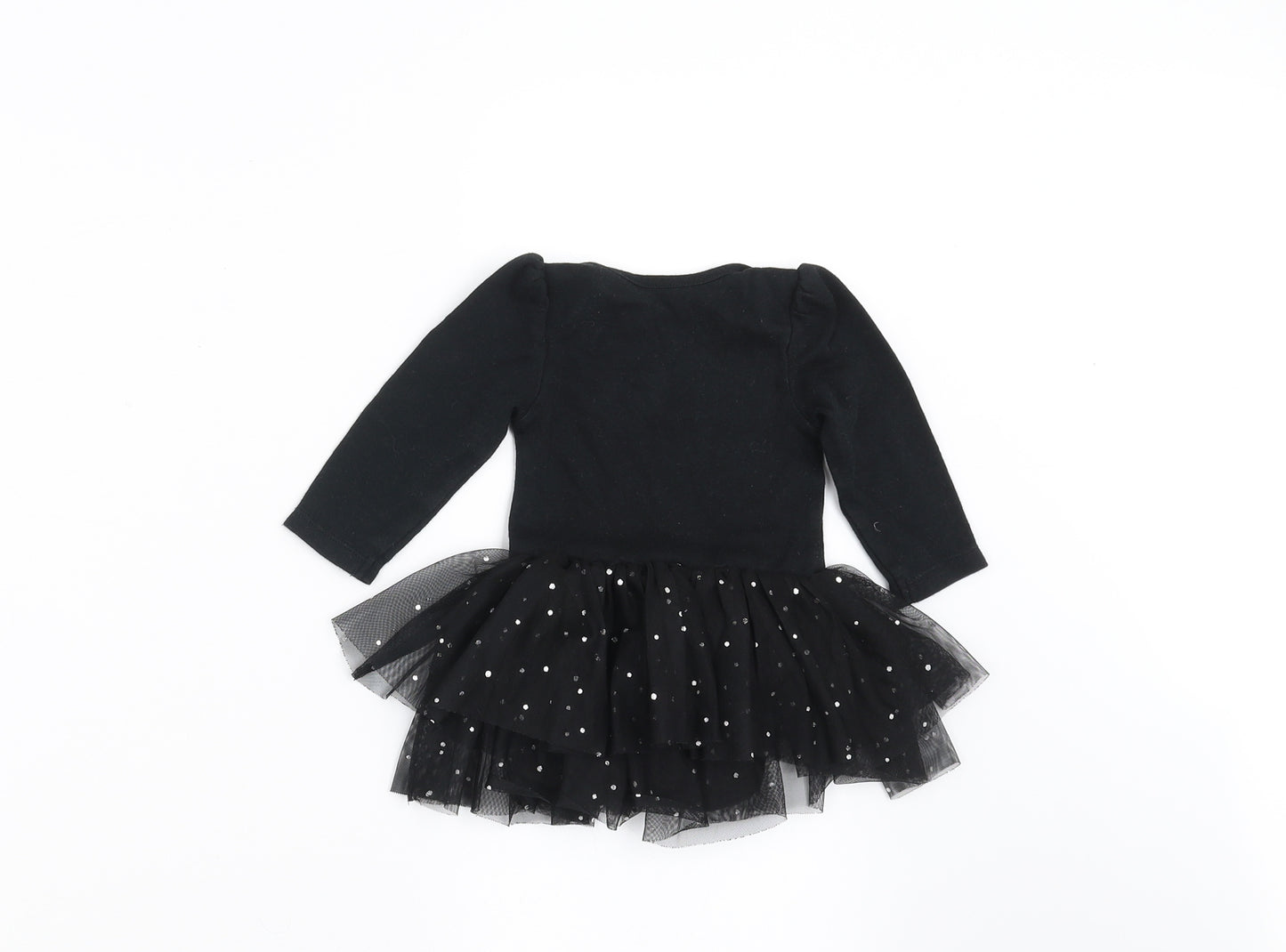 George Girls Black   Basic T-Shirt Size 6-9 Months  - i got daddy under my spell, tutu vest