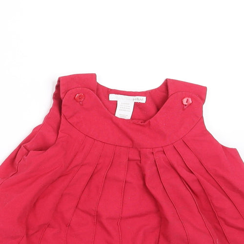 H&M Girls Red   A-Line  Size 9-12 Months